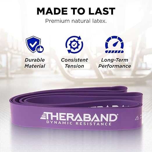 THERABAND High Resistance Band, Extra-Heavy Elastic Super Band for Full Body Workouts, Physical Therapy, Strength Training, Durable 41” Loop Exercise Band, 50 lbs Resistance