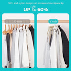 HOUSE DAY Premium Velvet Hangers 50 Pack, Non-Slip Flocked Felt Hangers, Sturdy Clothes Hangers with 360° Rotatable Hook, Heavy Duty Coat Hanger, Durable Slim Beige Hanger for Closet Space Saving