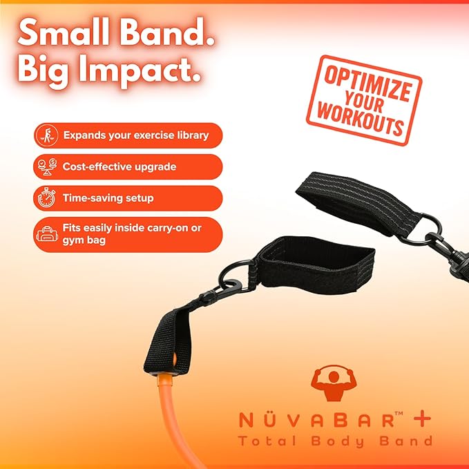 NüvaBar Portable Resistance Band Bar System – Full Body Workout Equipment for Home, Gym, Travel