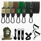 Bodylastics Patented Basic Series Resistance Band Set - 5 Resistance Bands with Snap Reduction Tech, 2 Handles, 2 Ankle Straps, 1 Door Anchor & 1 Carry Bag