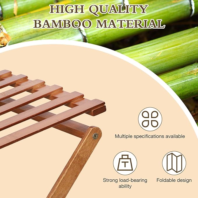 Bamboo Shoe Rack 5 Tier Foldable Shoe Rack Vertical Bamboo Shoe Organizer Free Standing Shelf for Entryway, Closet, Bedroom, Walnut Color