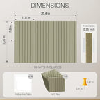 MaxGear Large Cork Boards for Walls 36" x 24", Sage Green Felt Bulletin Board Tiles for Office Decor, 6 Pack Felt Wall Tiles with Slat Paneling, Push Pin Board Home Wall Organizer