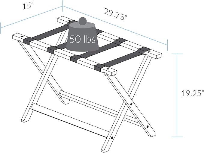Heavy Duty 30" Extra Wide Luggage Rack-Espresso