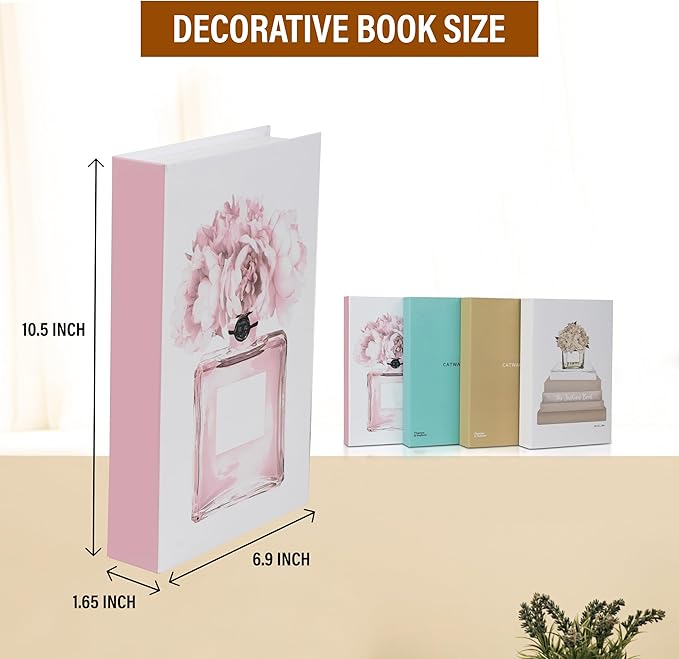 PROBENEX Blush Large | 4 PCS Faux Decorative Books for Home Decor | Not Real Books (Cardboard Boxes) | Coffee Table, Bookshelf & Shelf Styling Display Props for Living Room, Office