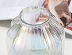 Large Colored Modern Glass Vase Irised Crystal Clear Glass Vase 8.0" for Decorative Home Office Centerpieces Flowers Décor(Colored 8.0in)