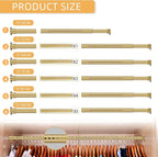 1.3 Inch Diameter Closet Rods for Hanging Clothes 17-39 Inch Adjustable, Metal Heavy Duty Closet Pole, Gold Closet Bar for Hanging Clothes, Suitable for Closet, Wardrobes, Bathroom, Windows