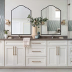 Large Arched Mirror Wall Decor, 40"x28" Black Vanity Mirror, with Antique Metal Frame, Decorative Wall Mirror for Entryway, Bathroom, Living Room, Bedroom
