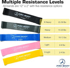 ProBody Pilates Loop Resistance Bands for Working Out, Set of 5 Exercise Bands Resistance, Workout Bands Resistance for Exercise, Small Physical Therapy Bands, 12" x 2"