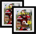 Goldfinch 2 Packs Sports Magazine Frames Displays Magazines Measuring 8 x 10.5 inches with White Core Matting,Suitable for 1994-Current Collector's Edition Sports Magazines with Installed Hangers
