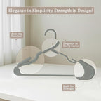 Utopia Home Plastic Hangers 20 Pack - Perfect Space Saving Clothes Hanger - Durable and Strong - Perfect Closet Organizers with Shoulder Grooves (Grey)