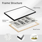 Framed What If It All Works Out Wall Art Black and White Retro Newspaper Poster Positive Motivational Canvas Print Painting Inspirational Quote Picture Wall Decor for Office Home Bedroom Dorm 8x12inch