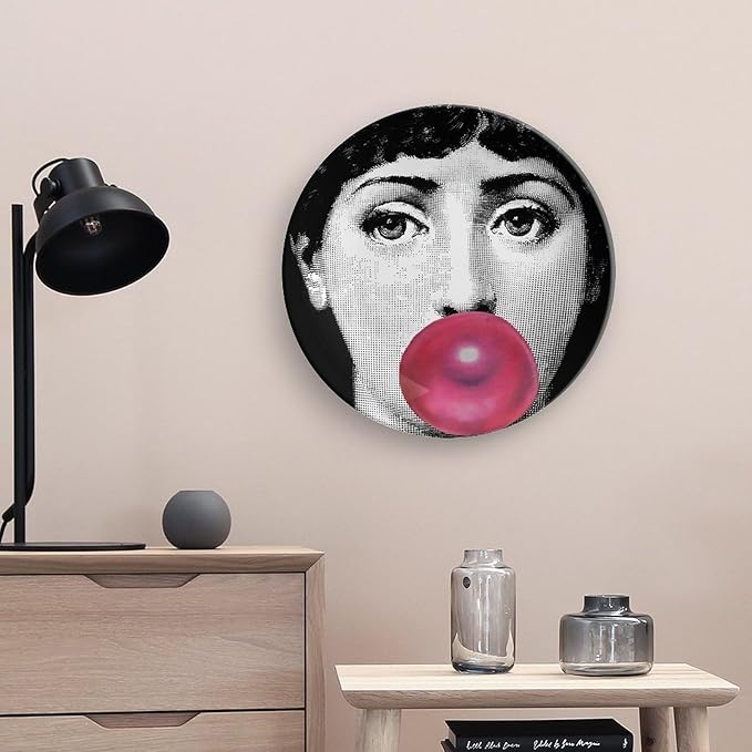 Lina Cavalieri Plate, Wall Decorative Plate, Mysterious Face Plate Wall Hanging Decoration,Including Bracket And Special Spring HooK,style-12,10inch