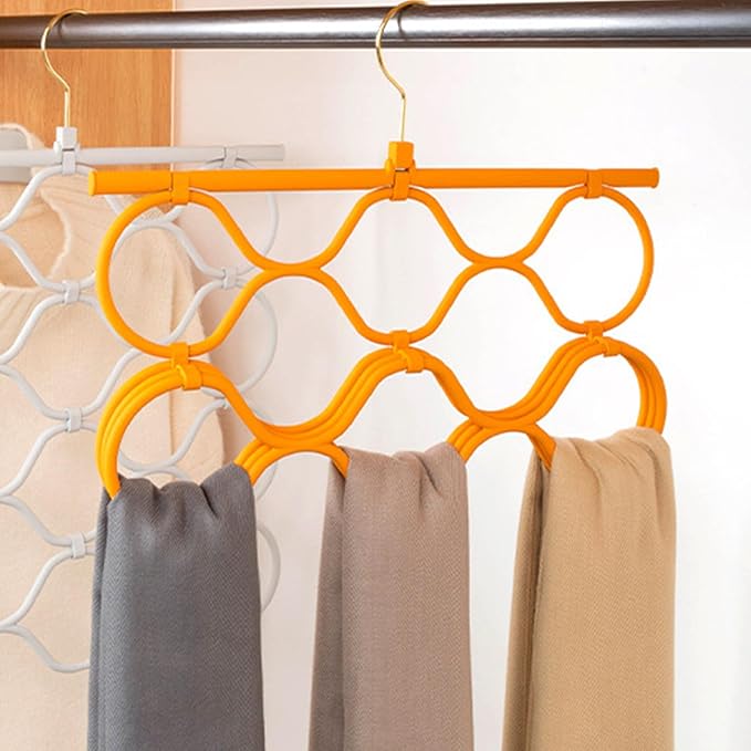 COHEALI Foldable Scarf Hanger Organizer with Space-Saving Design for Closet and Wardrobe Lightweight Holder for Scarves Ties Belts and Accessories Storage