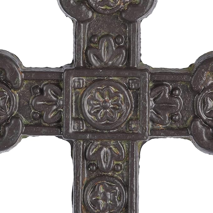 Retrome 8.5" H Cast Iron Wall Cross Home Decor, Green……