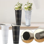 Metal Round Umbrella Stand Rack,Durable Freestanding Umbrella Rack with Cane and Walking Stick Holder,Decorative Vase,Suitable for Entryway and Porch Use,Organizer for Home and Office (White)