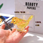 Ornalrist Crystal Yellow Clear Birds Figurines Handmade Collectible Animal Figurines Gifts for Him Son Table Home Decoration Paperweight for Women
