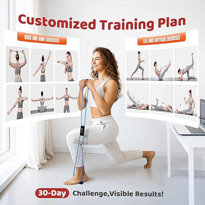 HPYGN Resistance Bands, Figure 8 Exercise Bands for Women Men, 8 Shaped Resistance Bands for Arms, Chest Expander, Yoga Gym Fitness Pulling Rope 8 Word Elastic for Exercise Muscle Training Tubing