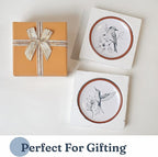 FINE LIVING 8 Inch Hummingbird Wall Art Terracotta Plates Set of 2, Decorative Plates for Hanging, Ceramic Clay Wall Decor for Boho Rustic Farmhouse Living Room, Kitchen & Bedroom