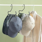 Mkono Hat Organizer for Baseball Caps Metal Hat Rack for Closet Hat Hangers Baseball Cap Holder Hat Storage Organizer Holds 40 Caps, Set of 4, Black