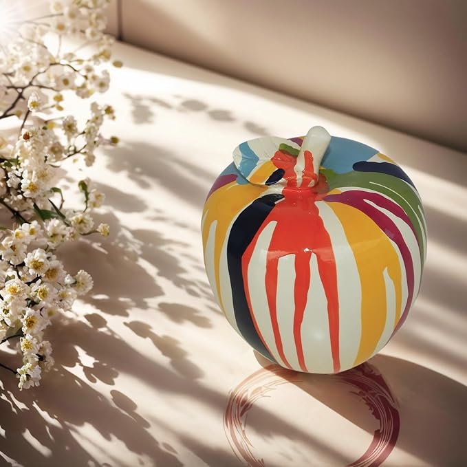 Colorful Apple Autumn Decorations, Resin Apple Sculptures, Medieval Modern Coffee Table, Living Room, Kitchen, Funky Home Decor, Womens Gift