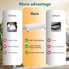 Bamboo Under Bed Storage Containers- Underbed Organizer with Wheels with Large Capacity Dust Bag,Sturdy Wood Rolling Under Bed Shoe Storage Organizer 2 Packs (White, 1 Packs (23.62"×16.54"))