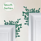 Urbraneco Floral Window and Door Corner Accent Leaf Corner Topper Decor Metal Hanging Decor for Door Corner(Dark Green)