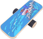 Balance Board Trainer, Wooden Balancing Board with Workout Guide to Exercise and Build Core Stability, Wobble Board for Skateboard, Hockey, Snowboard & Surf Training