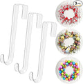 Wreath Hanger,12" Clear Wreath Hangers for Front Door Décor,3 Pack Easter Fall Wreath Door Hanger Hook,Non Scratch Over The Door Hooks for Hanging Christmas Wreath Decorations Clothes Outdoor Indoor