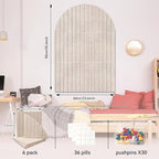 Large Cork Board for Wall & Office Decor, 36" x 24" Arched Felt Bulletin Board Pin Board Vision Board with 30 Pins – 6 Customizable Wall Tiles for Office Home Bedroom, Photo & Picture Display