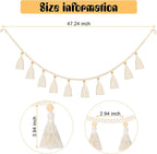 Tatuo Boho Macrame Tassel Garland for Classroom Decor Hanging Tassel Garland Bunting Boho Classroom Decor for Nursery Room Birthday Party Bedroom Dorm(4 Pieces,47.2 Inch)