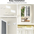 Bathroom Mirror for Over Sink,24x36Inch White Thick Anti-Rust Metal Frame, Rectangle Decorative Wall Mirror with HD Tempered Glass, Horizontal or Vertical Mount for Vanity, Bathroom,Living Room