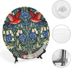 William Morris Forest Wildflower And Birds Fashion Plates Decor for Festival Table Office Customize Halloween Idea Gifts Ceramic Salad Plates Including Bracket And Special Hook, Multi Sizes