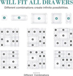 23 PCS Drawer Organizer Set, 5 Varied Size Bathroom and kitchen Drawer cabinet organizer Trays, Clear Storage Bins for Makeup, Jewelry, Utensils and Gadgets