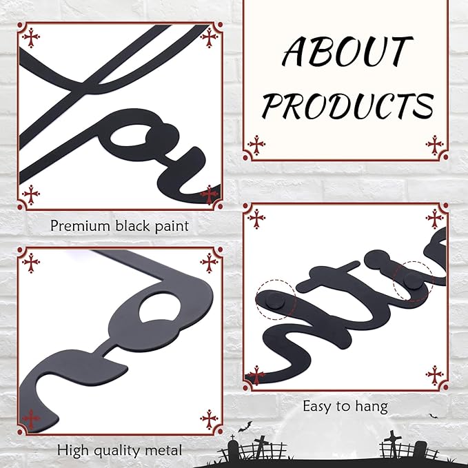 Bnesi Metal Wall Art Sign 4-Piece Set: Love, Faith, Family, Hope - 15 x 8 in Waterproof Religious and Spiritual Hanging Cross Wall Decor for Home Decoration