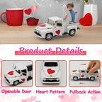 Valentines Day Decorations Farmhouse Vintage Mini Truck with Love Couple Figurines, Heart Pattern, Valentine's Day Home Tiered Tray Decor Valentine & Wedding Table Centerpiece Gifts for Her Him