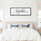 Rutiyoka Farmhouse Wall Decor: 'and so Together They Built a Life They Loved' Sign, 41.3''15'' Framed Wood Wall Art for Bedroom Couples Room Decor (Black Frame)