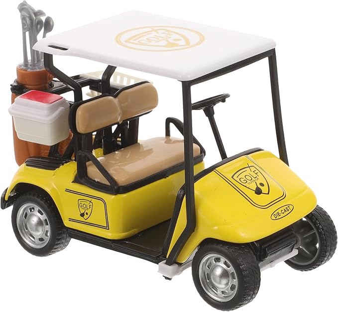 ibasenice Small Golf Cart Model - Realistic Tabletop Alloy Ornament & Collectible Figurine, Lightweight Mini 1:20 Scale Golf Cart Decorations for Home Office, Golfcart Cake Topper for Kids Party