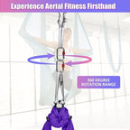 Aerial Silks Kit & Aerial Yoga Hammock - 11Yd Premium Fabric with Hardware - Easy Setup for Flying Yoga, Aerial Swing & Fitness - Supports Up to 14ft Rigging