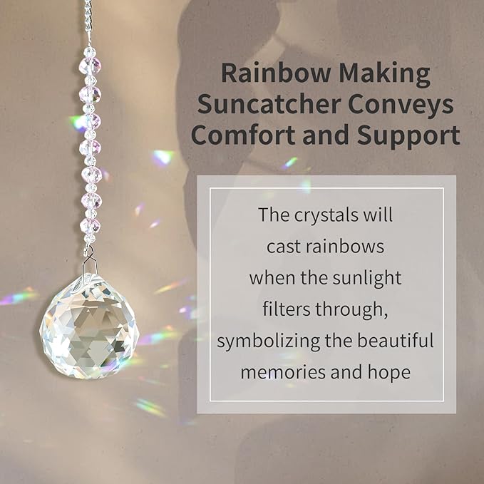 Sympathy Gifts for Loss of Loved One, Crystal Sun Catcher Rainbow Gifts, Unique Condolence Memorial for Loss of Mom Dad Dog, Ideal Grief Bereavement Miscarriage Gifts (Light Purple)