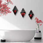 ONIZHITY 3 Pieces Red Bathroom Decor Rose Wooden Wall Decor Positive Quotes You Are Beautiful Red Wall decor Red and Black Wall Decor for Bedroom Room Kitchen Bathroom Wedding Decor(12 x 7 inch)