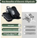 Under Desk Elliptical Machine, Portable Seated Pedal Exerciser with Remote Control, 3 Modes & 12 Adjustable Speeds, Quiet Fully Assembled Electric Leg Exerciser for Seniors Home Office