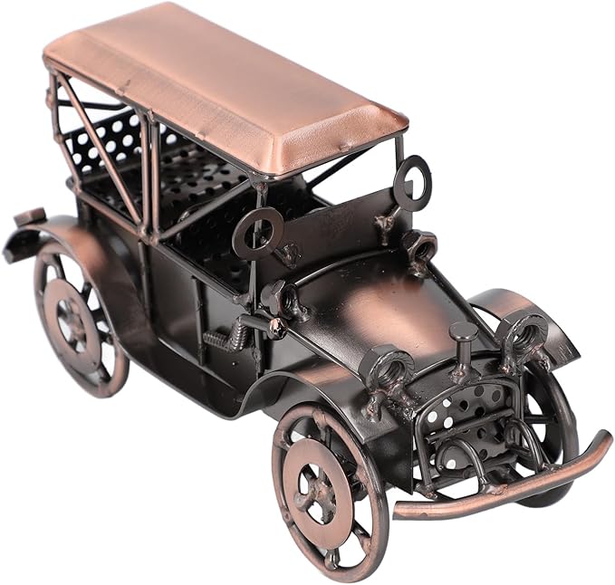 Keenso Vintage Collectible Vehicle, Retro Classic Car Model Ornament, Industrial Design Handcrafted Decoration Collections, for Office and Home Display (Antique Bronze