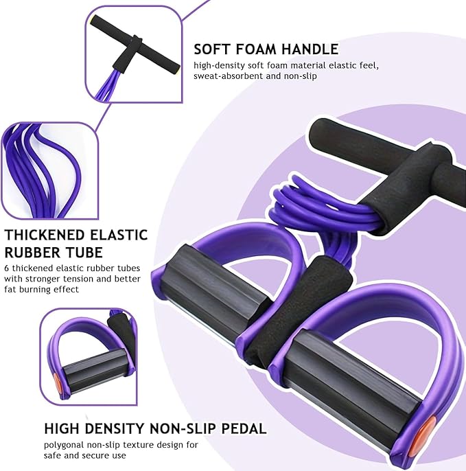 Pedal Resistance Bands with Handles, 21 Fitness Resistance Bands-6 Tube, Resistance Bands with Handles Pedal, Stretch Bands for Exercise Sit Up Exercise Equipment AB Workout Equipment for Women Men