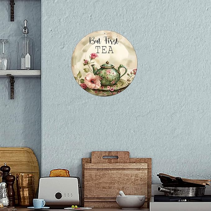 Vintage Dragonfly Sign Metal Sign Retro Round Tin Sign Aluminum Sign for Farmhouse Yard Home Bar Bedroom Wall Decor 12 Inch