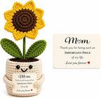 Velyra Sunflower Crochet Doll, Thank You for Being Such an Important Piece of My Life, Desk Decor, Mother's Day Birthday Christmas Thank You Gifts for Mom in Law Stepmom, Grandma, Women