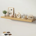 Floating Shelves for Wall 55 in x 9.3 in Deep, Wall Mounted Rustic Wood Shelf with Invisible Brackets for Storage & Display, Living Room Bedroom Bathroom, Oak, 1 Pack
