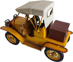 YCHTEWY-Iron Classic Yellow Vintage car Model Collectible Vehicle Decoration, Metal Vintage car Christmas Decor ，Unique Blend of Vintage, Rustic, Farmhouse Vintage car Decor for Table Top Decor. (F)