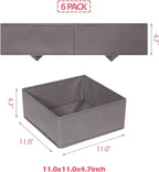 DIOMMELL 6 Pack Foldable Cloth Storage Box Closet Dresser Drawer Organizer Fabric Baskets Bins Containers Divider for Clothes Underwear Bras Socks Lingerie Clothing, M Grey 600