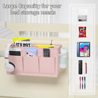 Edudif Dual-purpose Bedside Caddy Bedside Organizer, Bed Caddy with 6 Pockets, Versatile Bedside Storage Solution Magazine Remotes holder, ideal for Home, Dorm, Hospital, Crib Bed