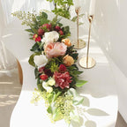30 Inch Artificial Rose Flower Swag, Colorful Decorative Swags with Green Leaves Rose Hydrangeas Eucalyptus Leaves for Home Garden Lintel Wedding Arch Party
